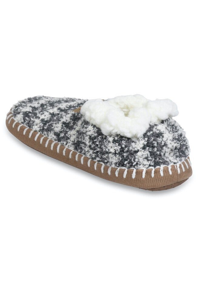 Womens Cozee Yarn Mocassin Slipper With Sidewall Slippers, , on-hover image number null