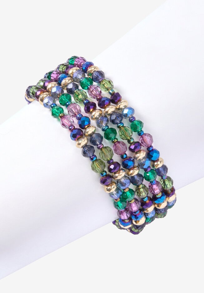 Gemstone Beaded Wrap Bracelet, , alternate image number null