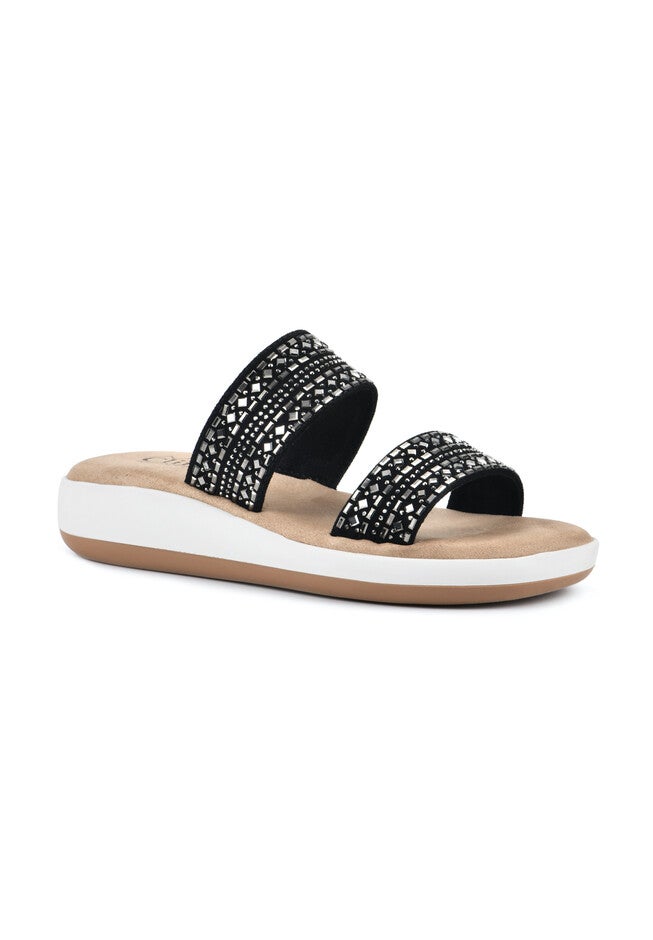 Cliffs Mucho Slide Sandal, BLACK SUEDE, hi-res image number null