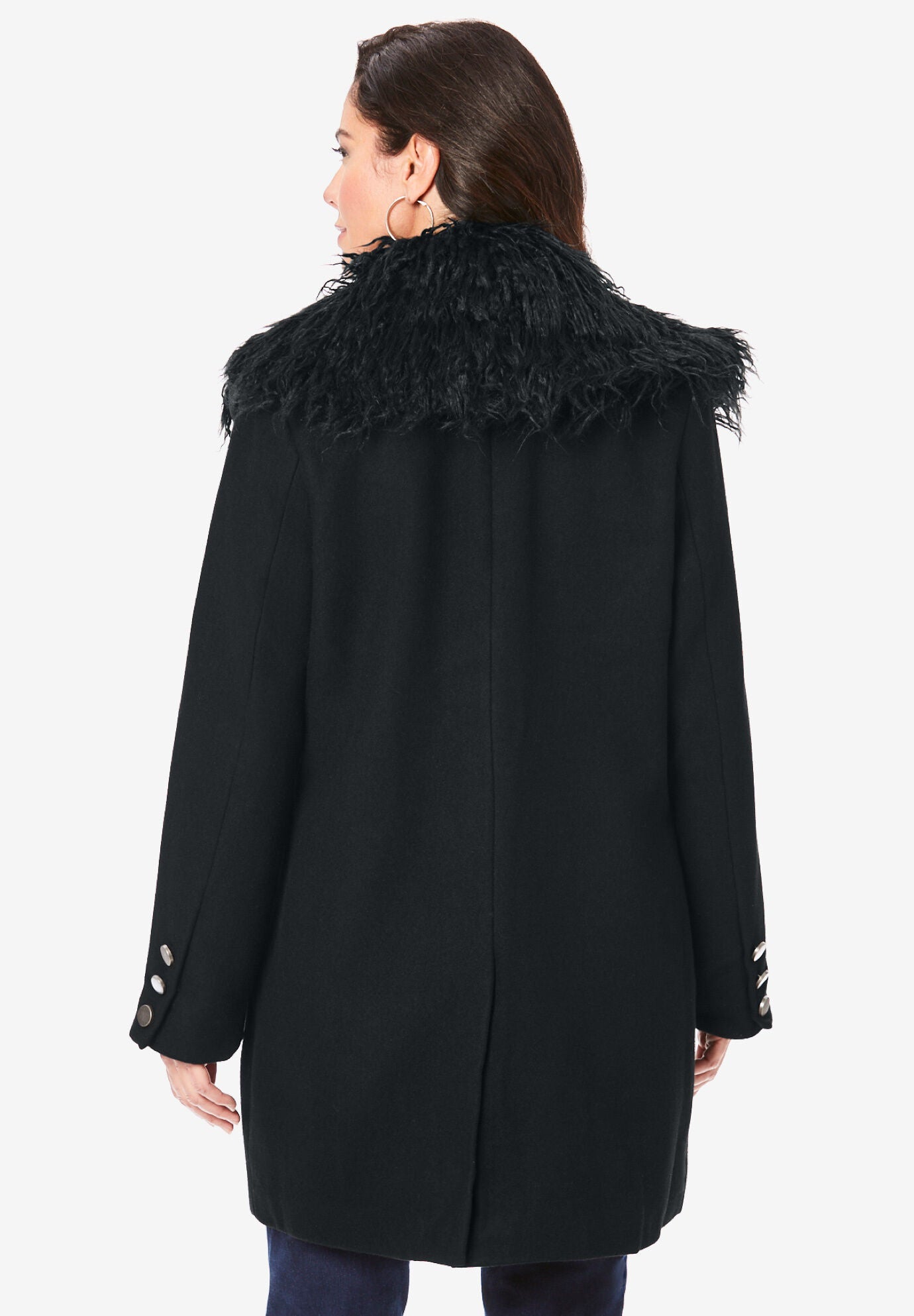 Short Wool Blend Coat, , on-hover image number 1