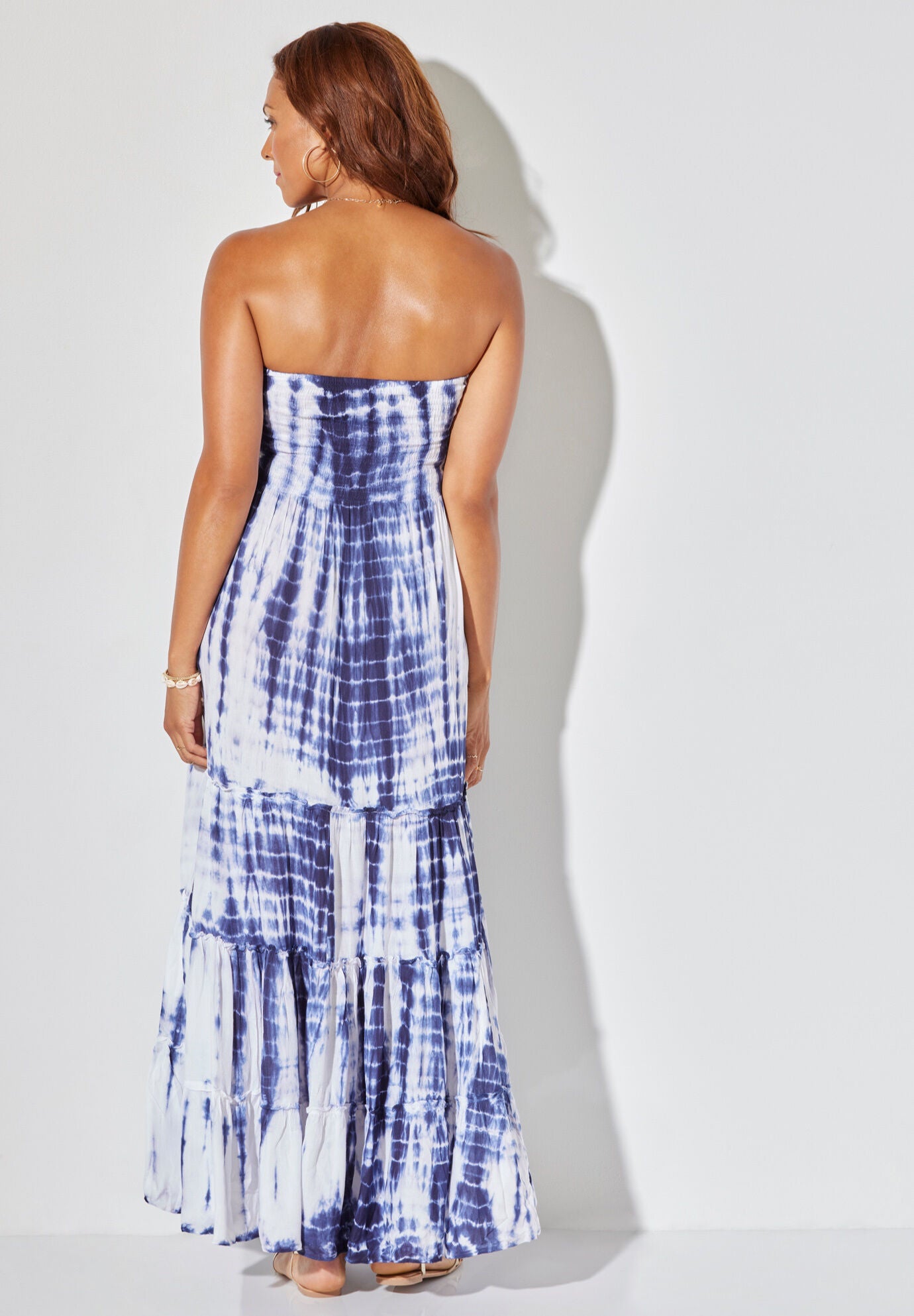 Strapless Smocked Maxi Dress Cover Up, , on-hover image number 1