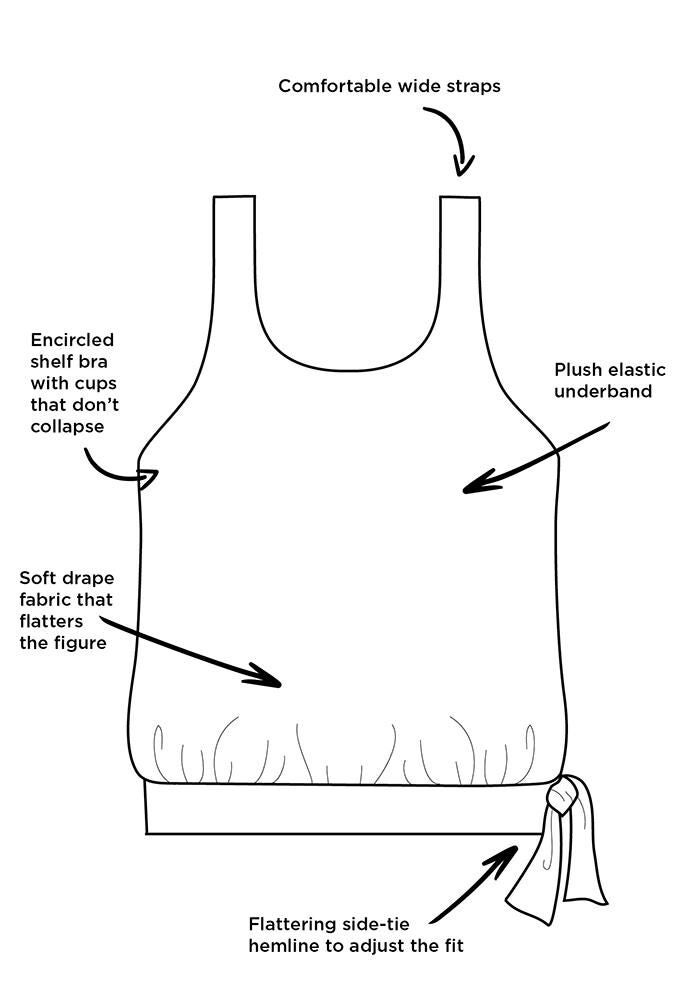 Side Tie Blouson Tankini Set with Skirt, , alternate image number null