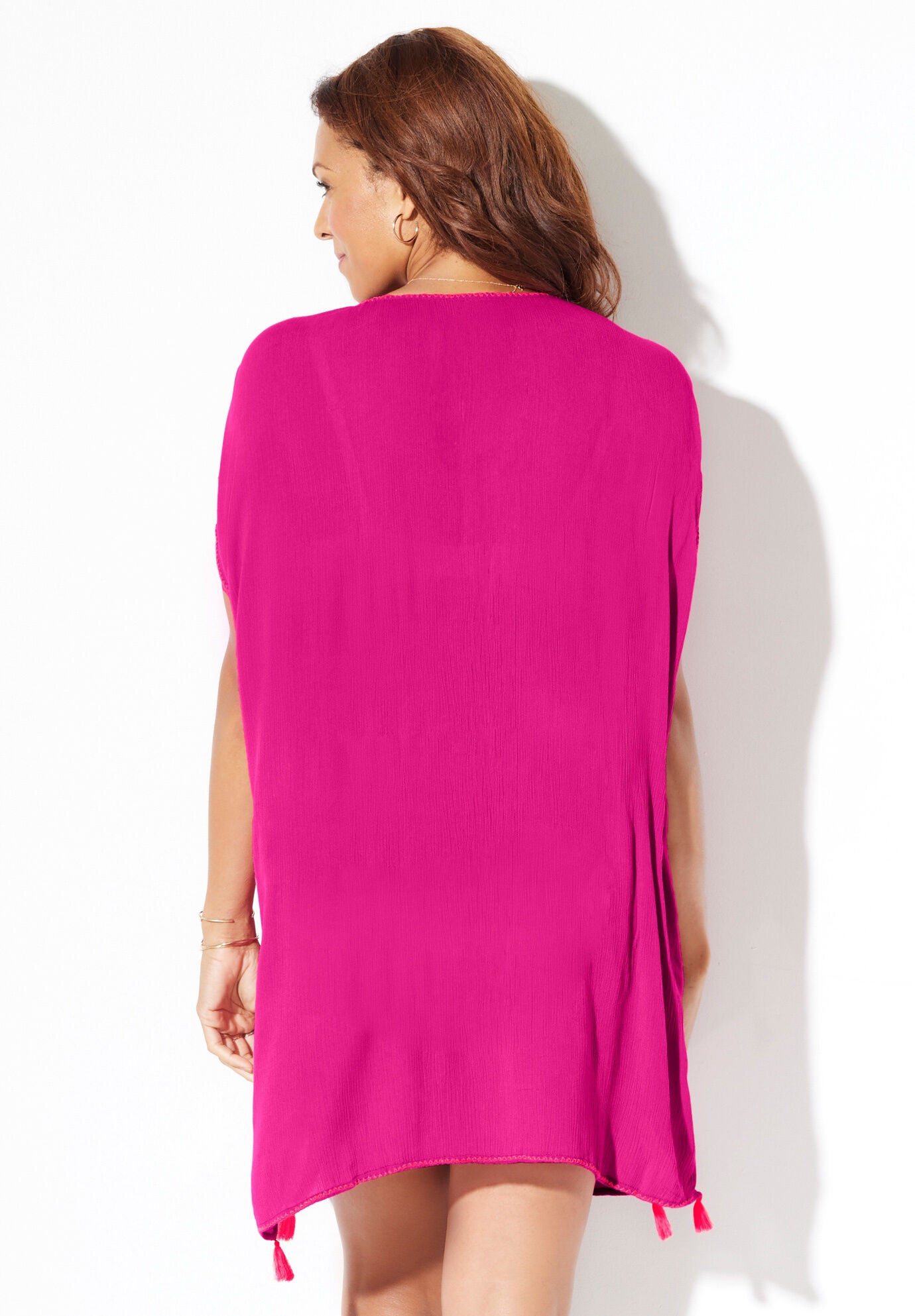 Caftan Tassel Beach Tunic Cover Up, , on-hover image number 1