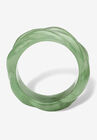 Genuine Green Jade Braided Eternity Ring, , on-hover image number null