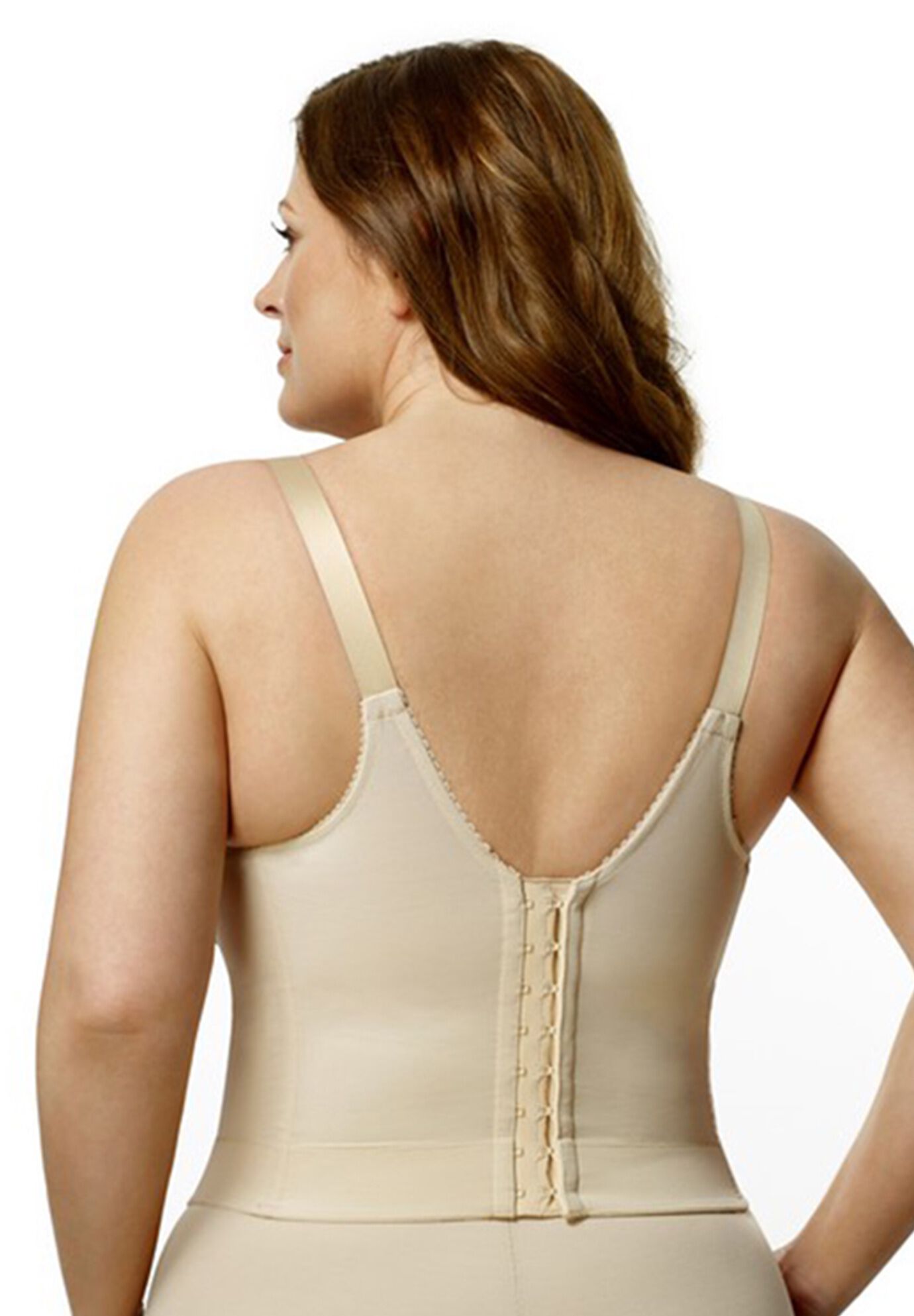 Embroidered Soft-Cup Longline Bra, , on-hover image number 1