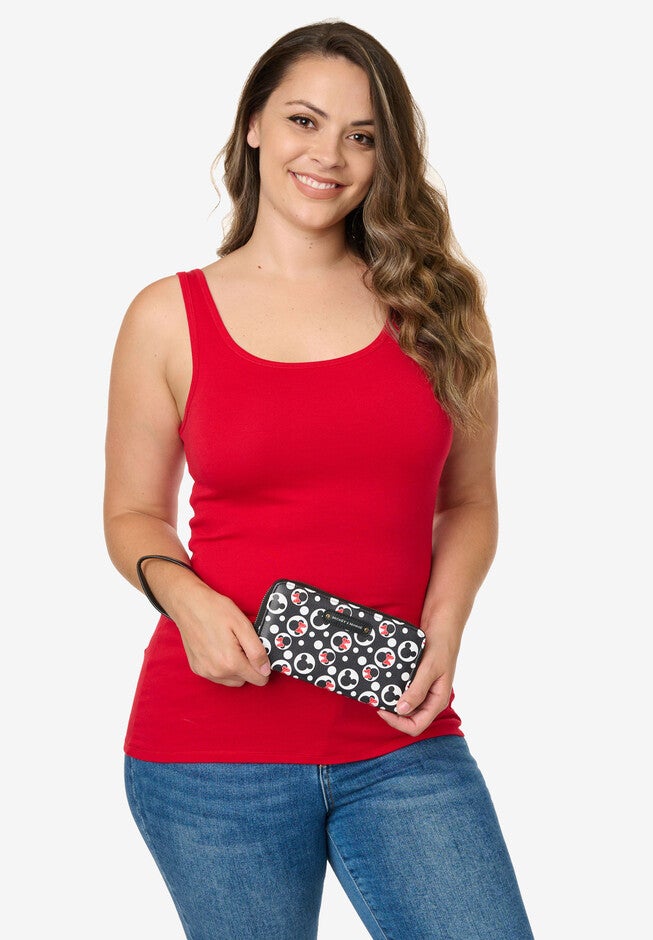 Women'S Mickey & Minnie Icons Black Zip Around Wallet All-Over Print Wristlet, , alternate image number 2