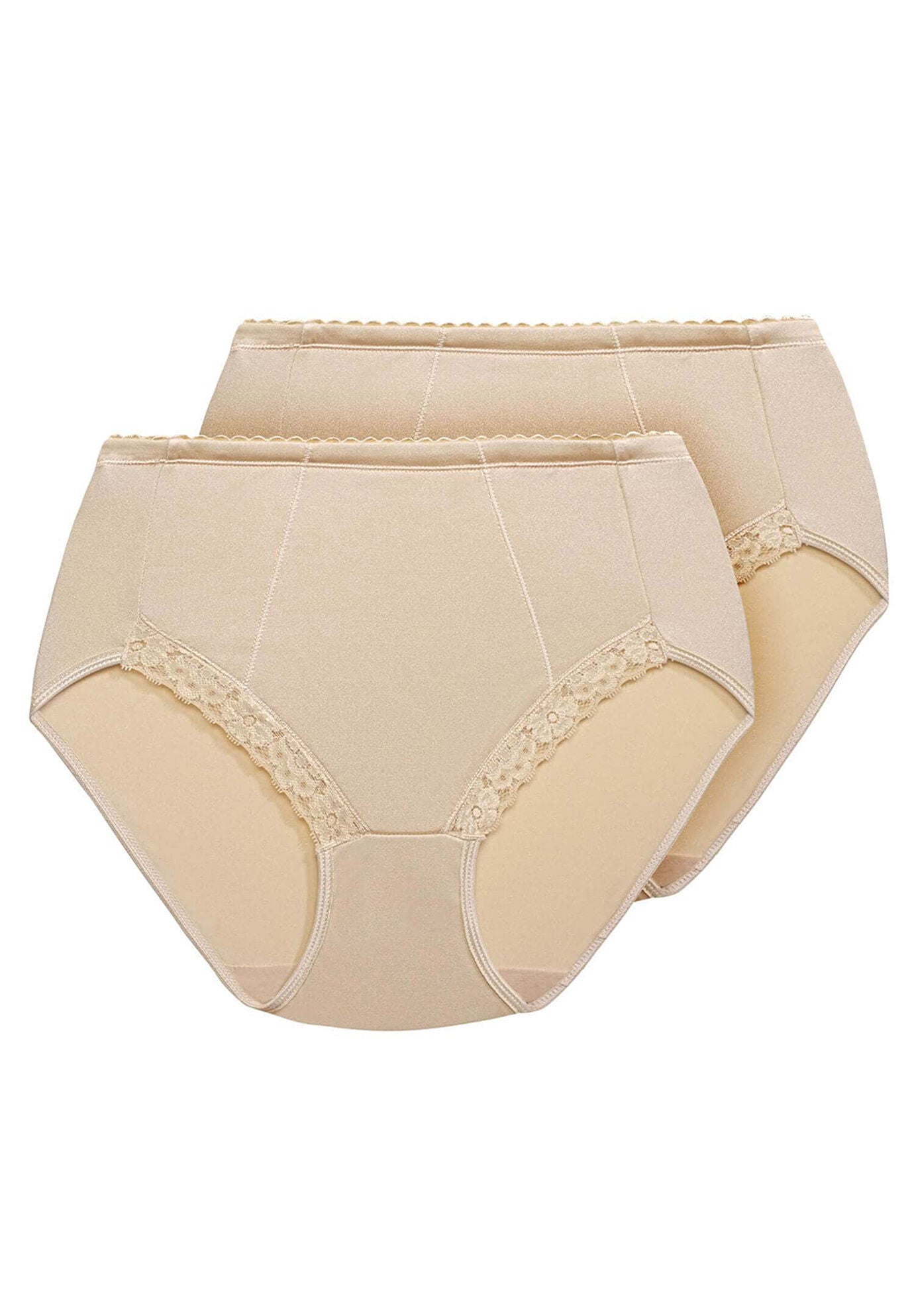 Exquisite Form&reg;&nbsp;2-Pack Control Top Lace Shaping Panties, NUDE, hi-res image number 0