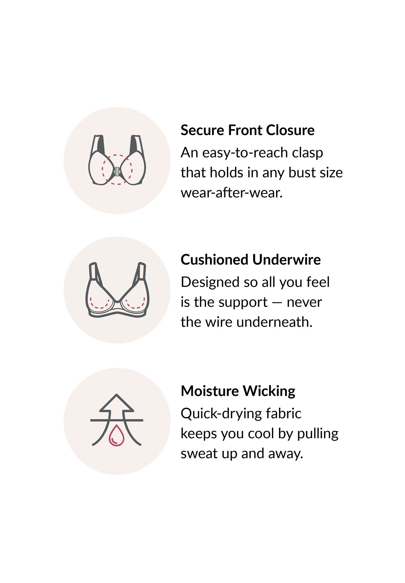 Wonderwire&reg; Front-Close Underwire Bra 1245, , alternate image number 5