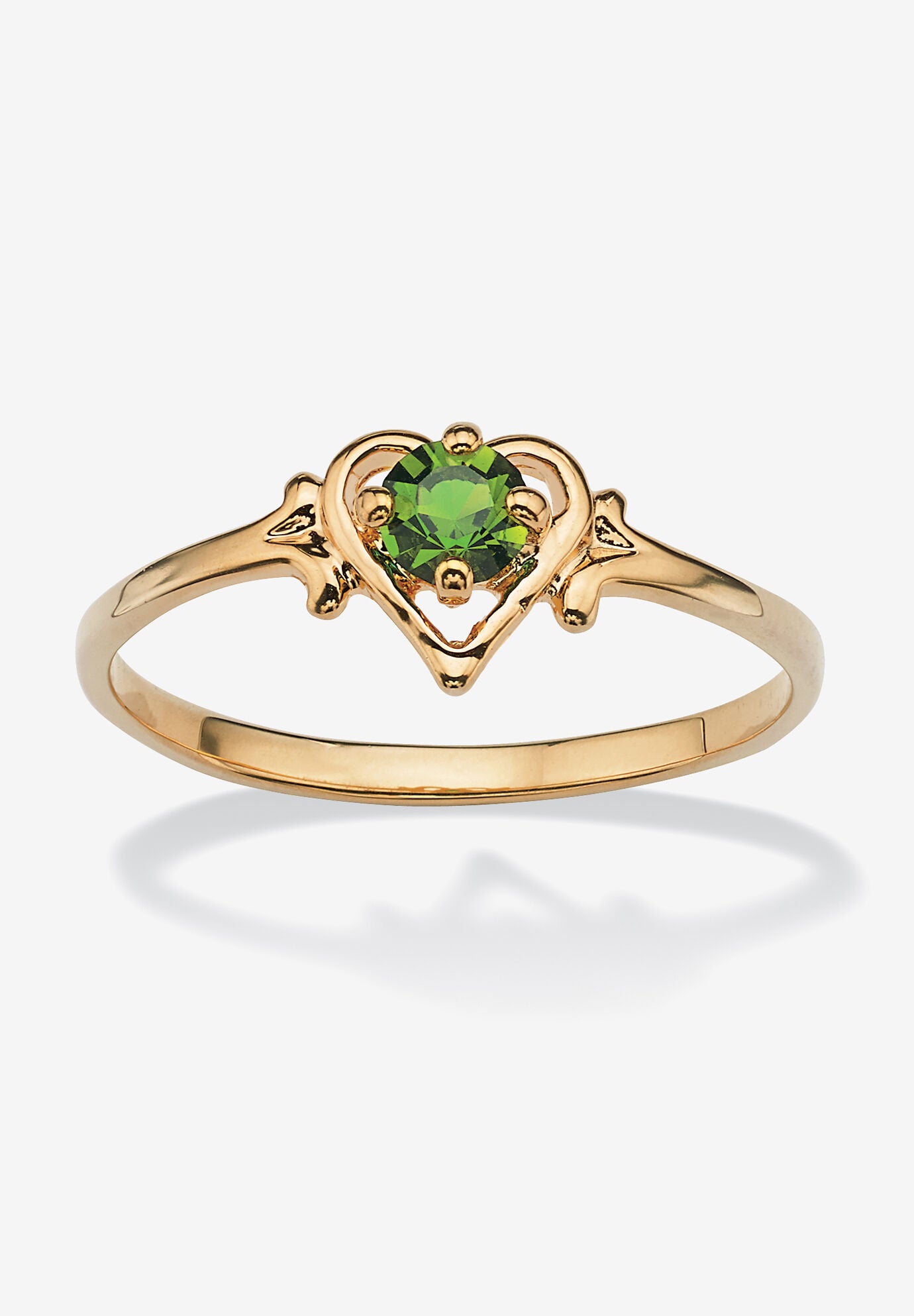 Yellow Gold-Plated Simulated Birthstone Ring, AUGUST, hi-res image number 0