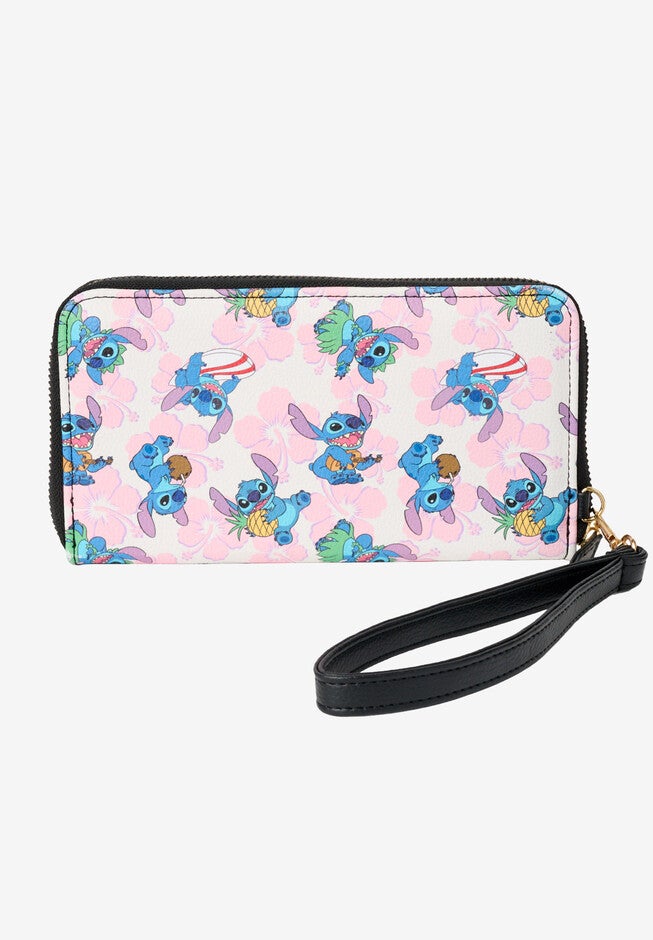Disney Stitch Wallet All-Over Character Print Zip Around Wristlet, , on-hover image number null