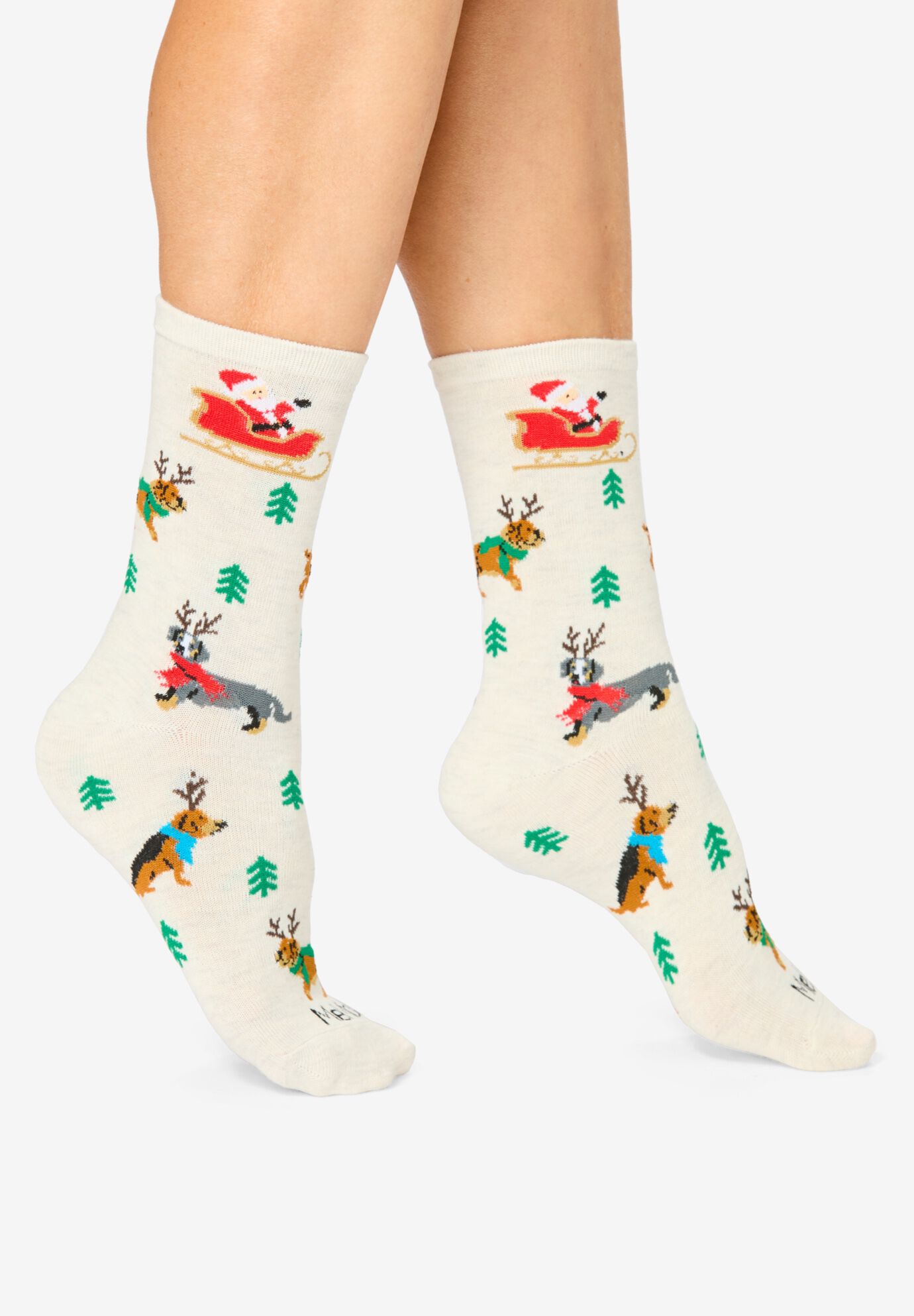 MeMoi® 2-Pack Holiday Crew Socks, , alternate image number 7