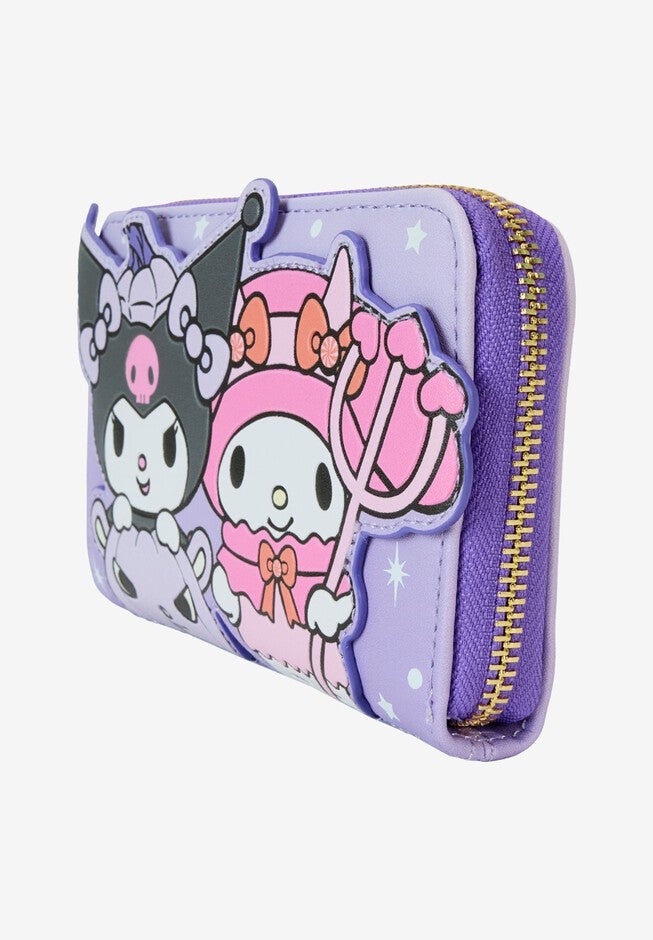 Loungefly x Sanrio Hello Kitty Kuromi Pumpkin Zip Around Wallet, ORANGE, alternate image number null