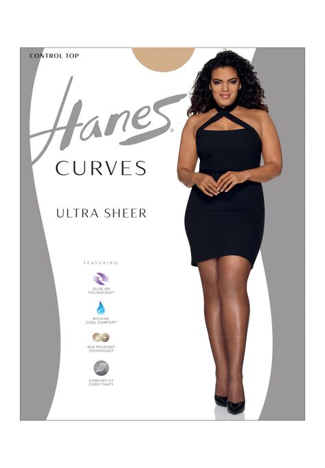 Curves Ultra Sheer Control Top Legwear, NUDE, hi-res image number null
