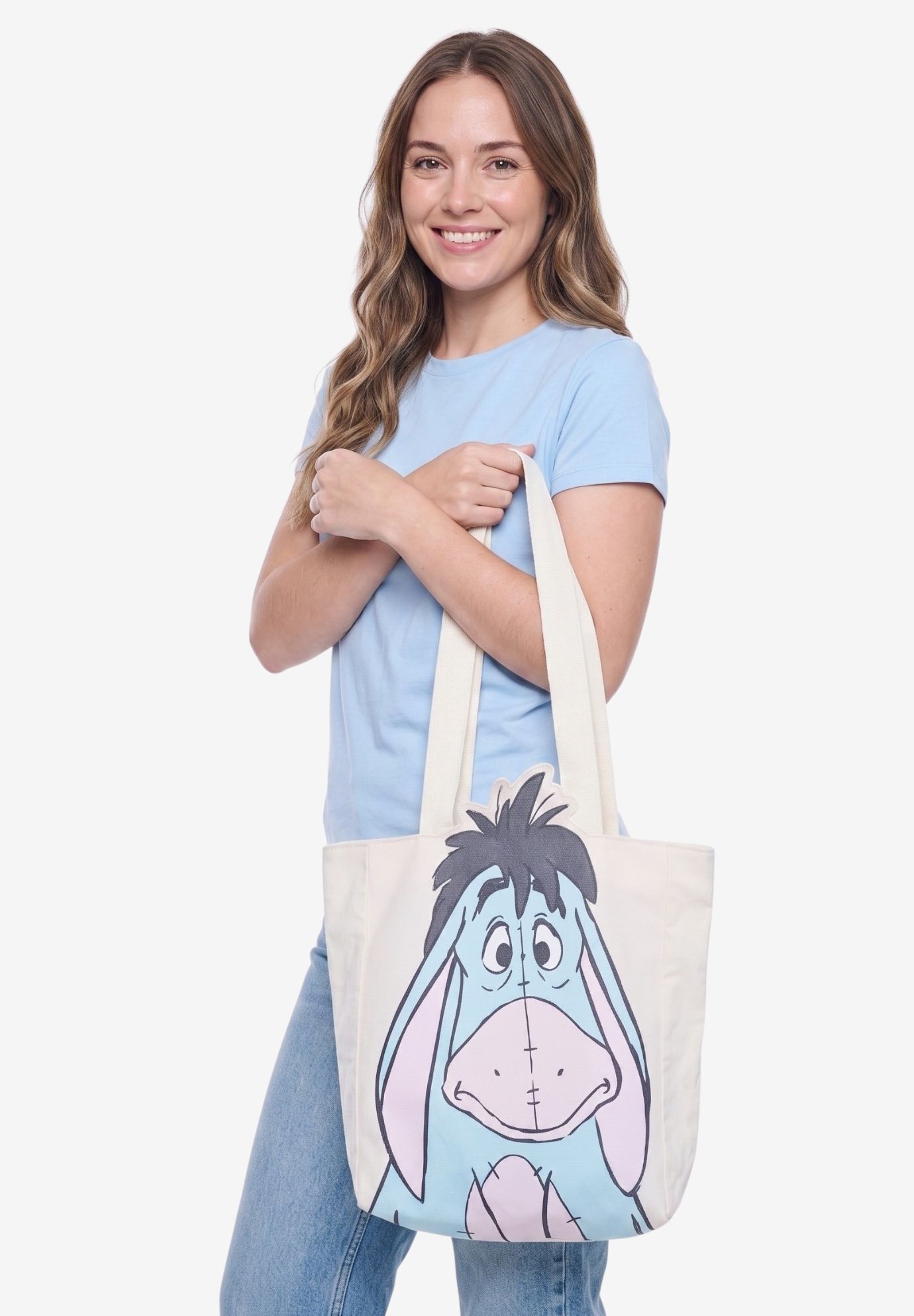 Disney Eeyore Die-Cut Canvas Tote Bag with Shaped Top, BEIGE, alternate image number 3