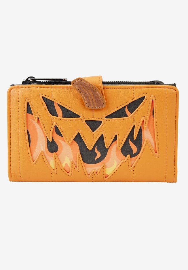Loungefly X Nightmare Before Christmas Jack Pumpkin Flap Button Wallet, ORANGE, hi-res image number null