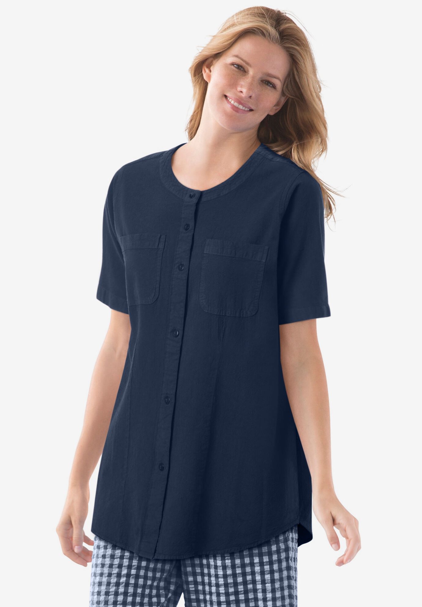 Short-Sleeve Crinkle Shirt