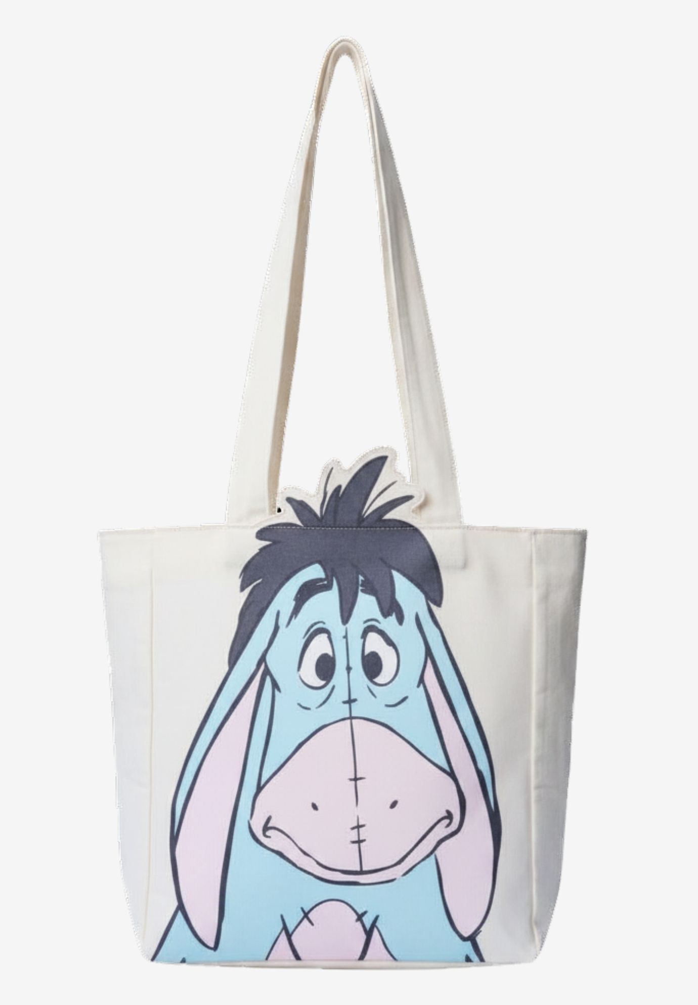 Disney Eeyore Die-Cut Canvas Tote Bag with Shaped Top, BEIGE, hi-res image number 0