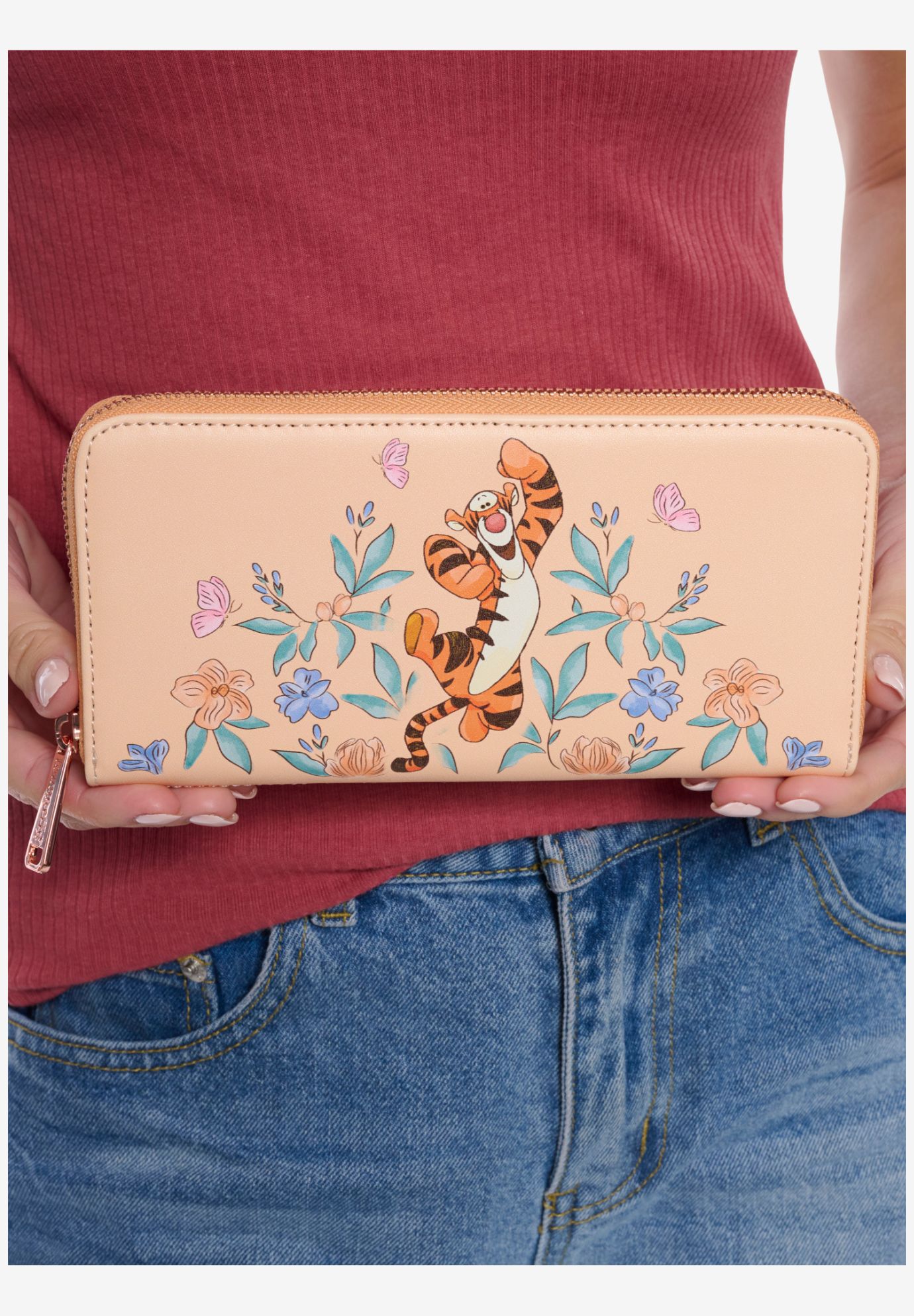 Loungefly x Disney Tigger Floral Zip Around Wallet Winnie the Pooh Peach, ORANGE, alternate image number 5