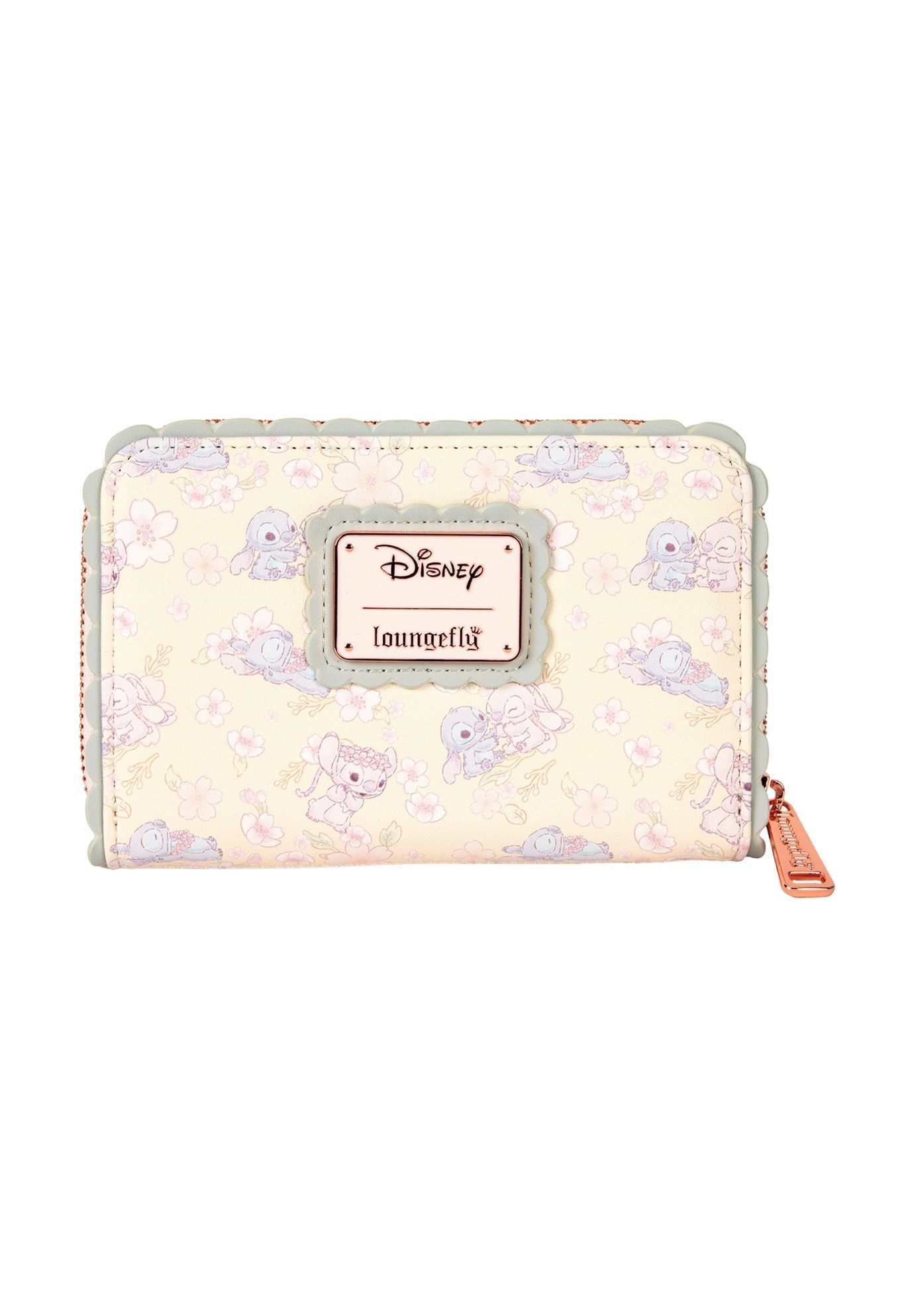 Loungefly x Disney Stitch Cherry Blossom Wallet Zip Around, BEIGE, hi-res image number 0