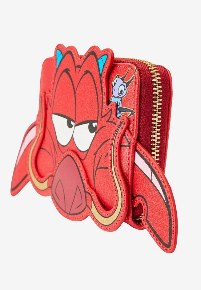 Loungefly X Disney Mulan 25Th Anniversary Zip Around Wallet Mushu Glitter Cosplay, , alternate image number null