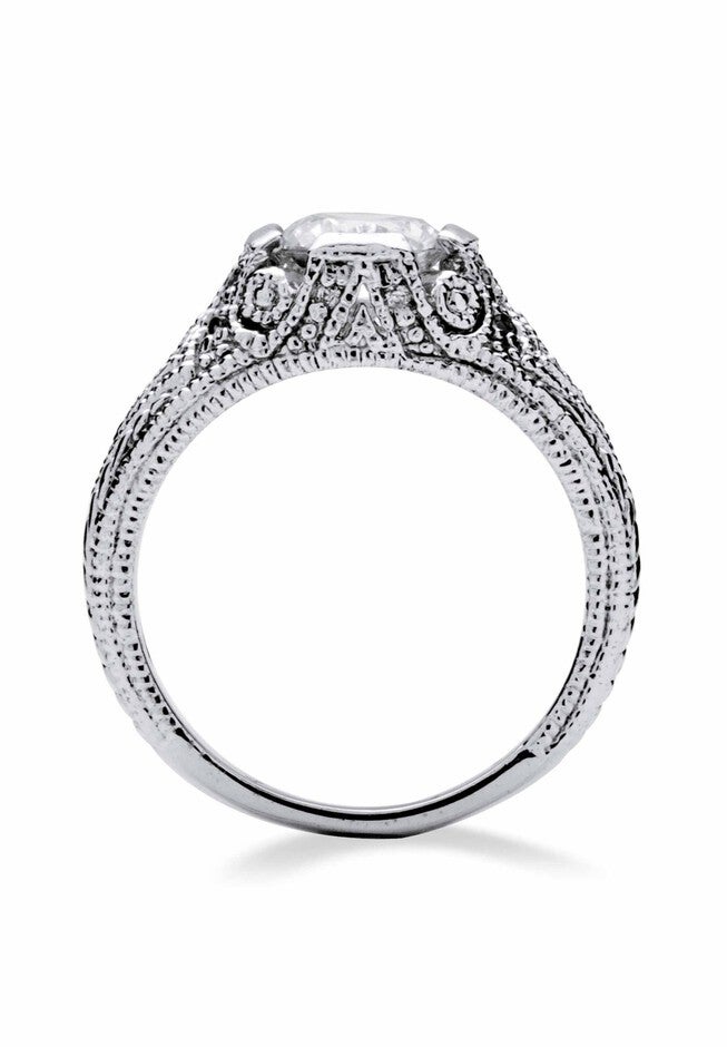Silver Vintage Style Engagement Anniversary Ring Cubic Zirconia, , on-hover image number null