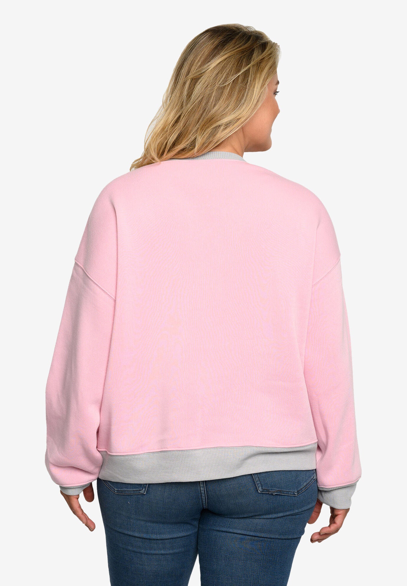 Mickey Mouse & Friends Fleece Long Sleeve Sweatshirt Pink Grey, , alternate image number 3