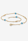 Gold Over Sterling Silver Simulated Birthstone Ankle Bracelet 11 Inches, SEPTEMBER, hi-res image number null