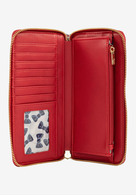 Loungefly x Disney Women's Mickey & Minnie Mouse Zip Around Wallet Navy, , alternate image number null