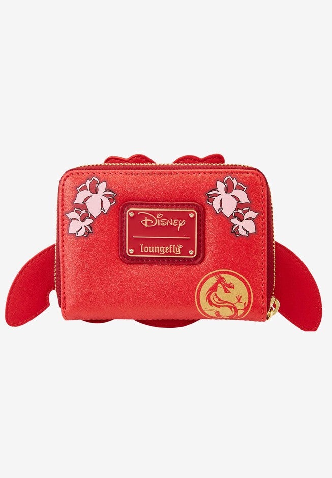 Loungefly X Disney Mulan 25Th Anniversary Zip Around Wallet Mushu Glitter Cosplay, , on-hover image number null