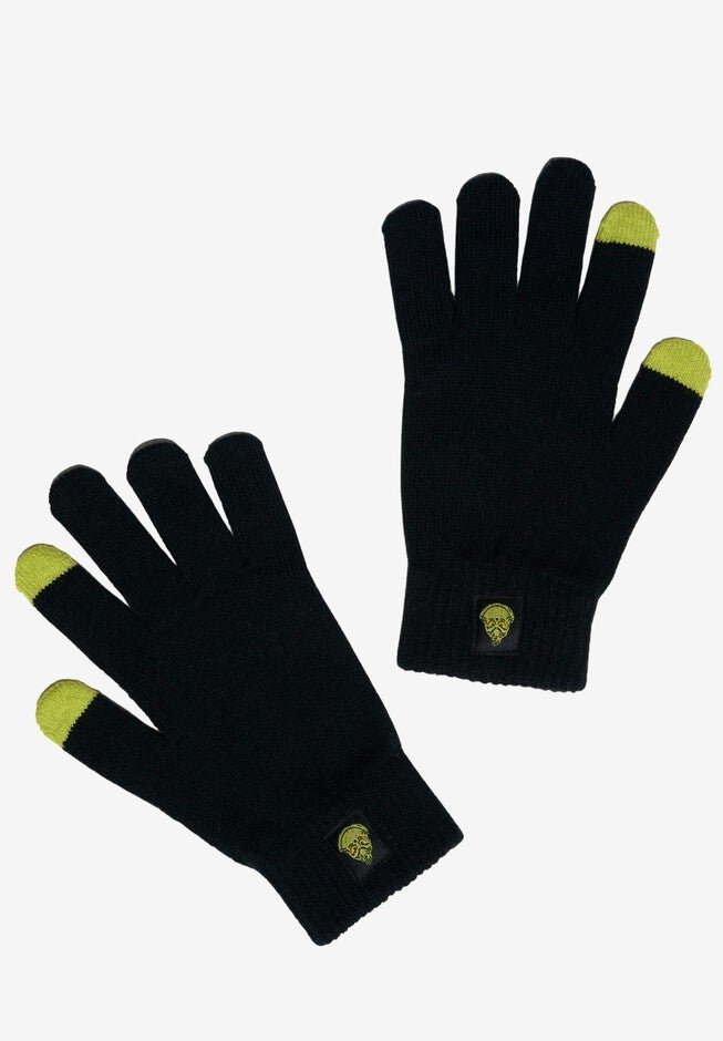 Women's Dr Seuss Grinch Knit Beanie Hat & Touch Screen Gloves Christmas, BLACK, alternate image number null