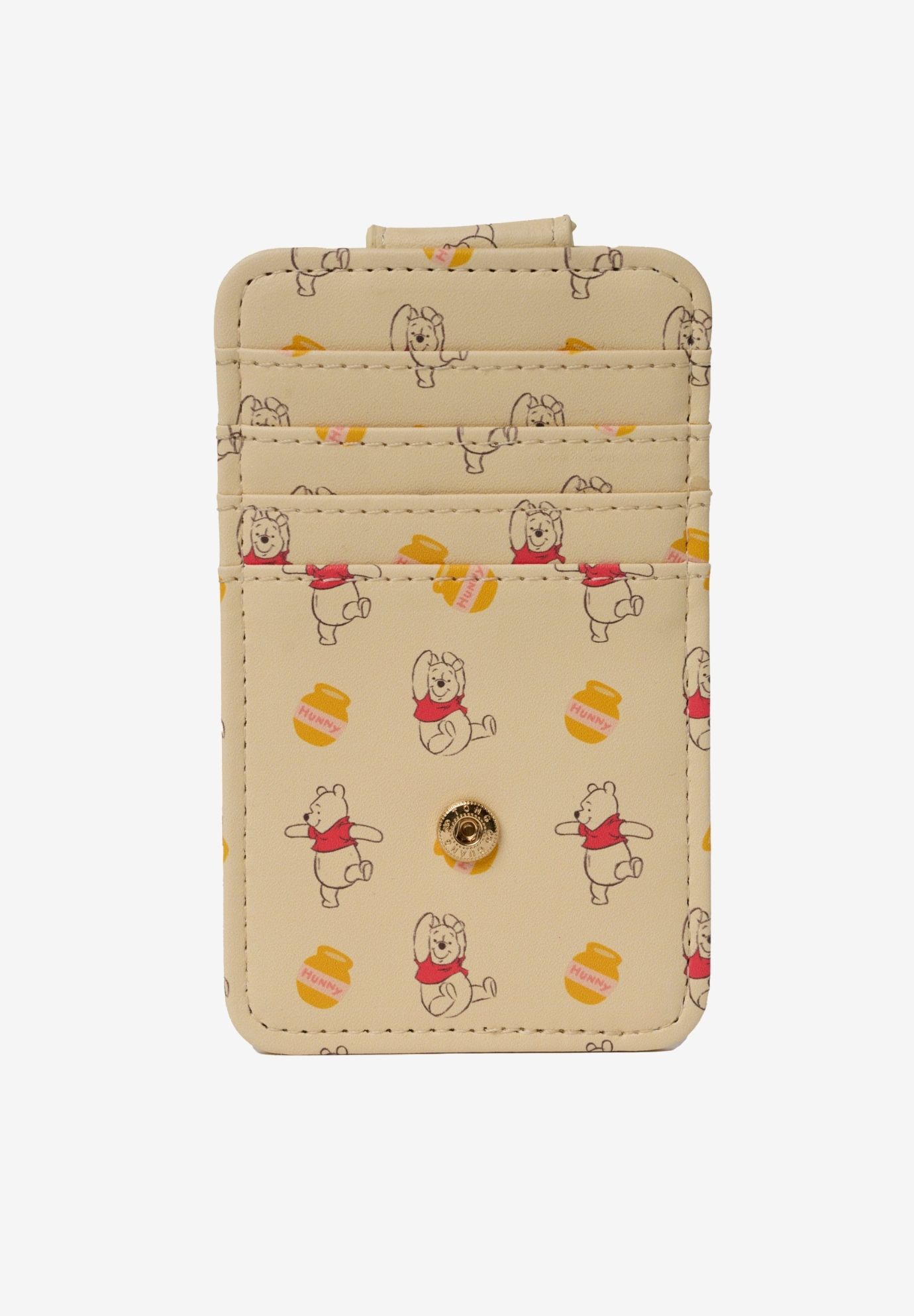 Womens Disney Winnie the Pooh Card Holder Wallet Button Snap Closure, YELLOW, alternate image number 3