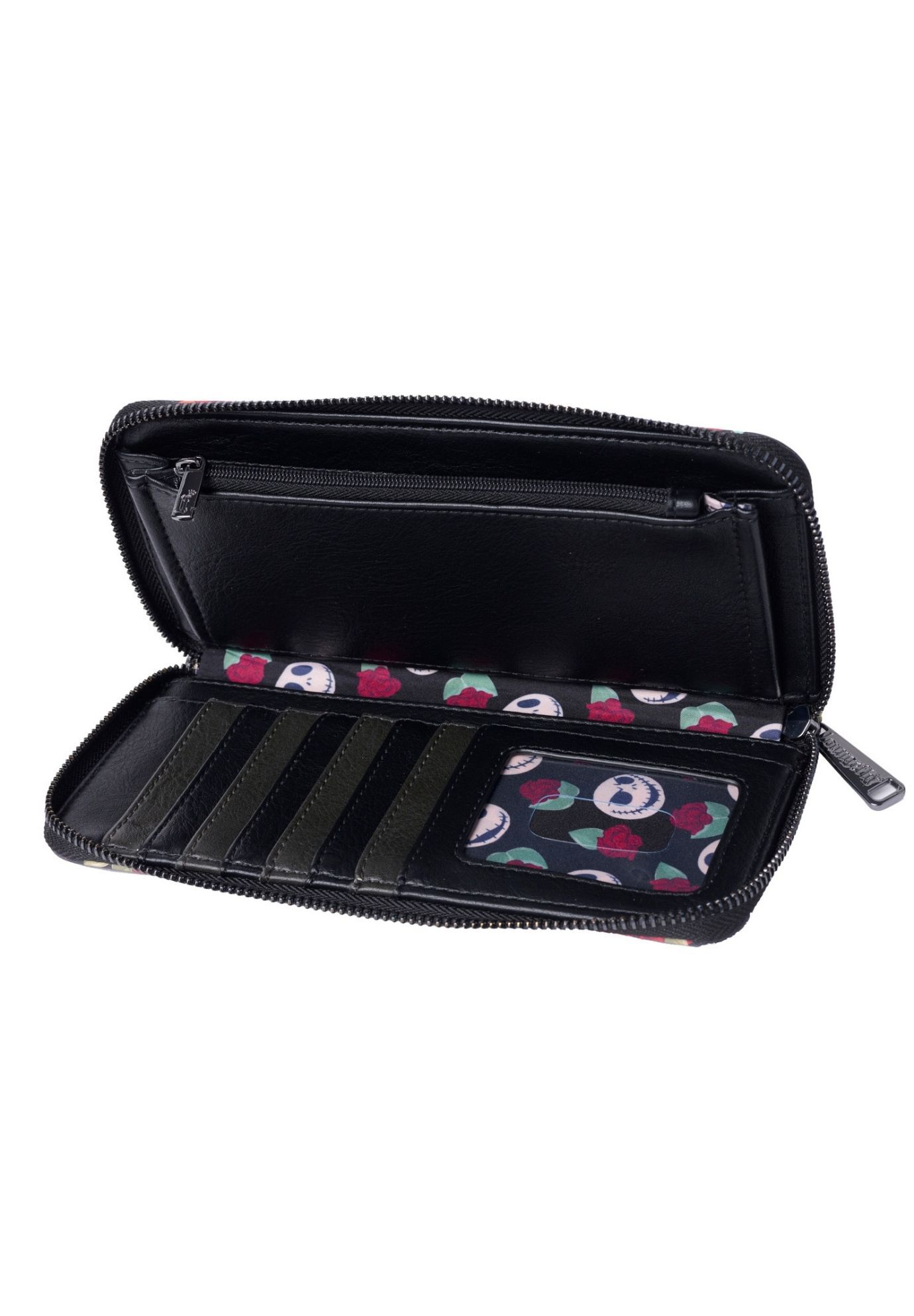 Loungefly x The Nightmare Before Christmas Jack Skellington Floral Zip Wallet, BLACK, alternate image number 2