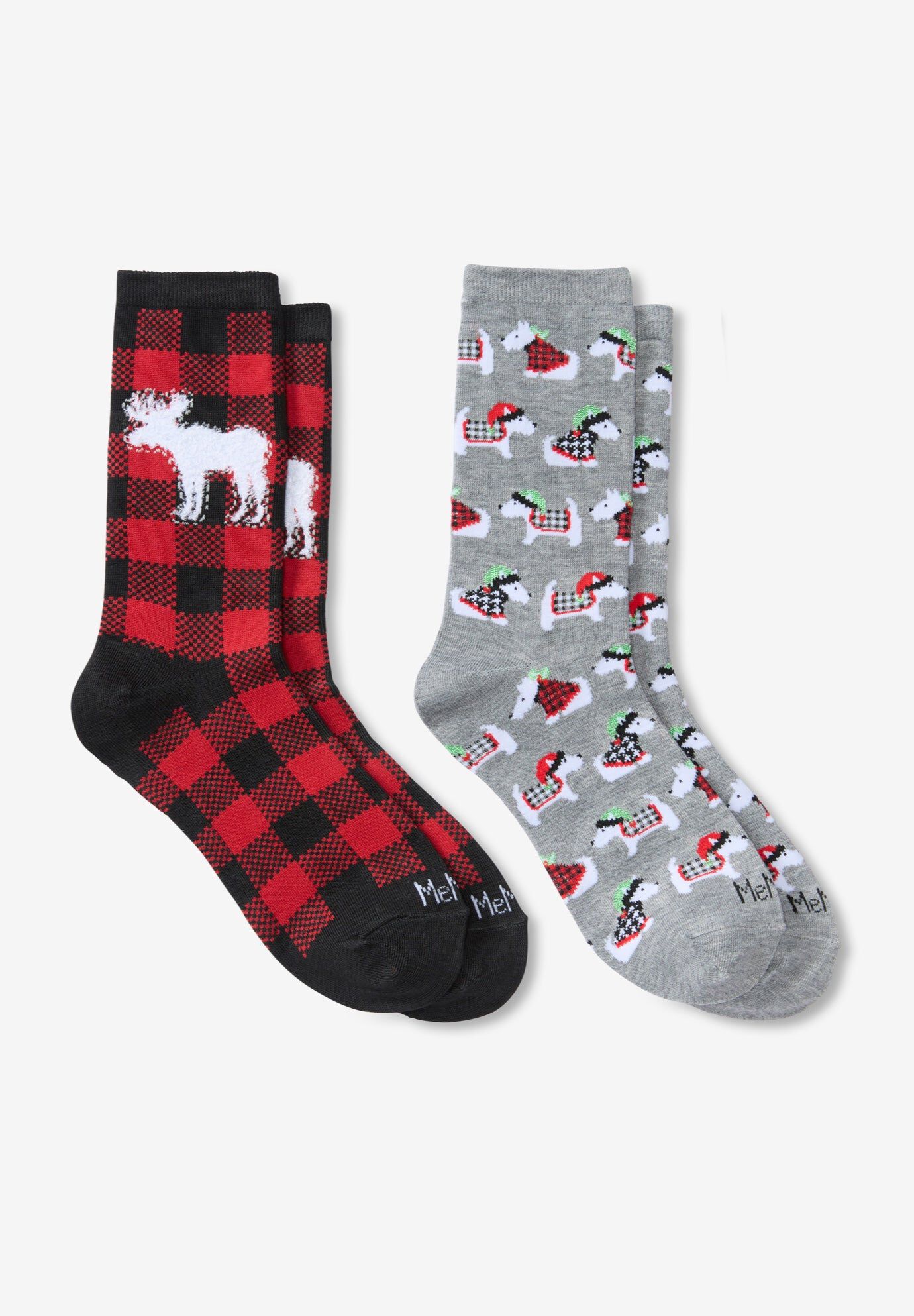 MeMoi&reg; 2-Pack Holiday Crew Socks