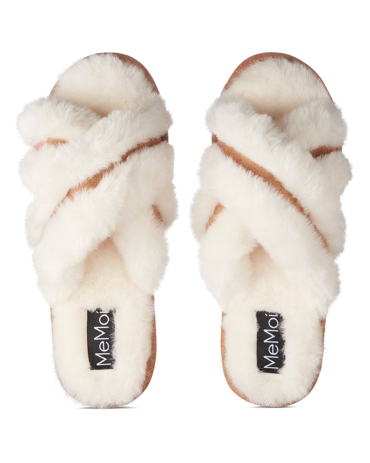 Women's "Serina" Plush Faux Fur Slippers, IVORY, alternate image number 2