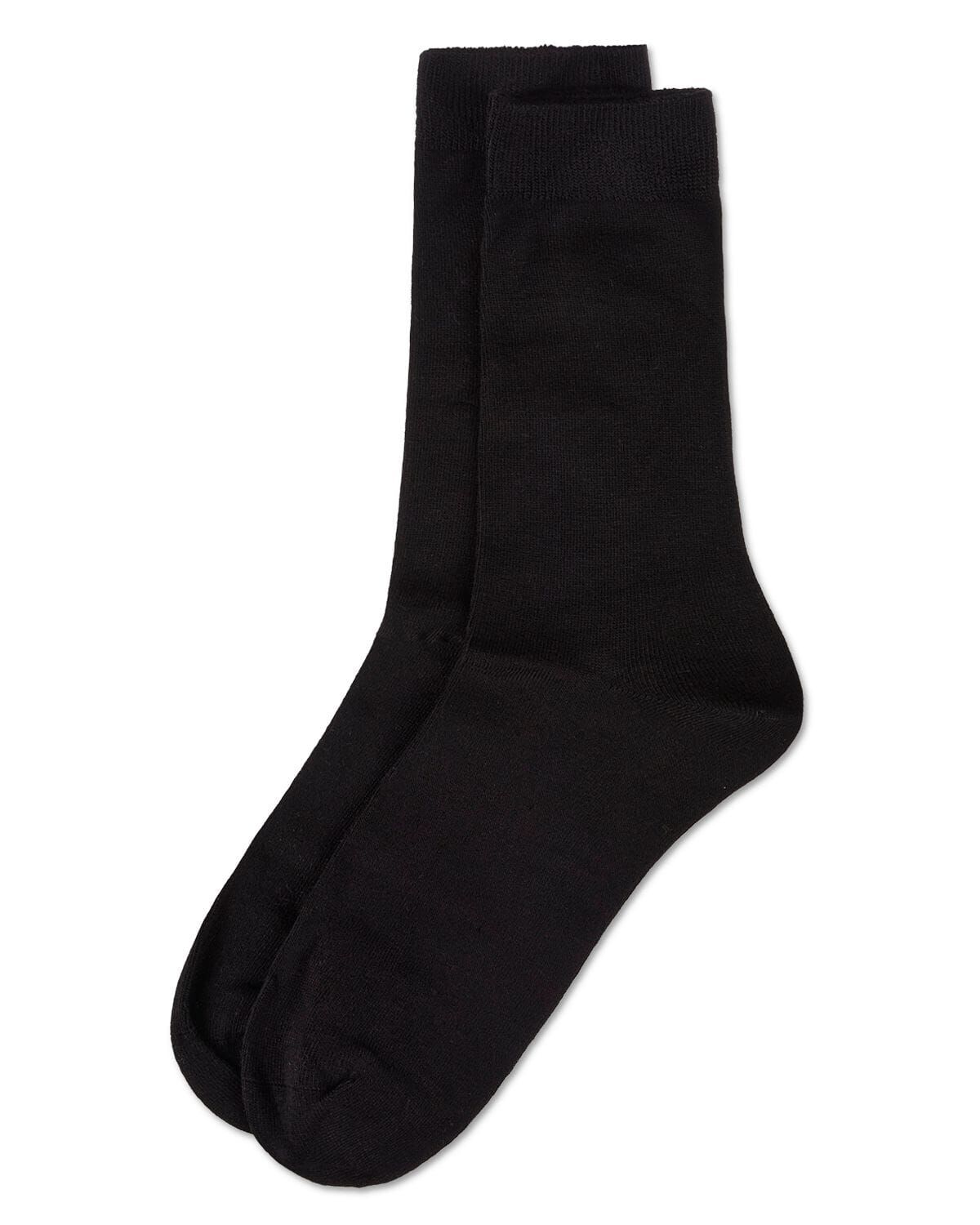 Women's Flat-Knit Bamboo Blend Crew Socks, BLACK, alternate image number 1