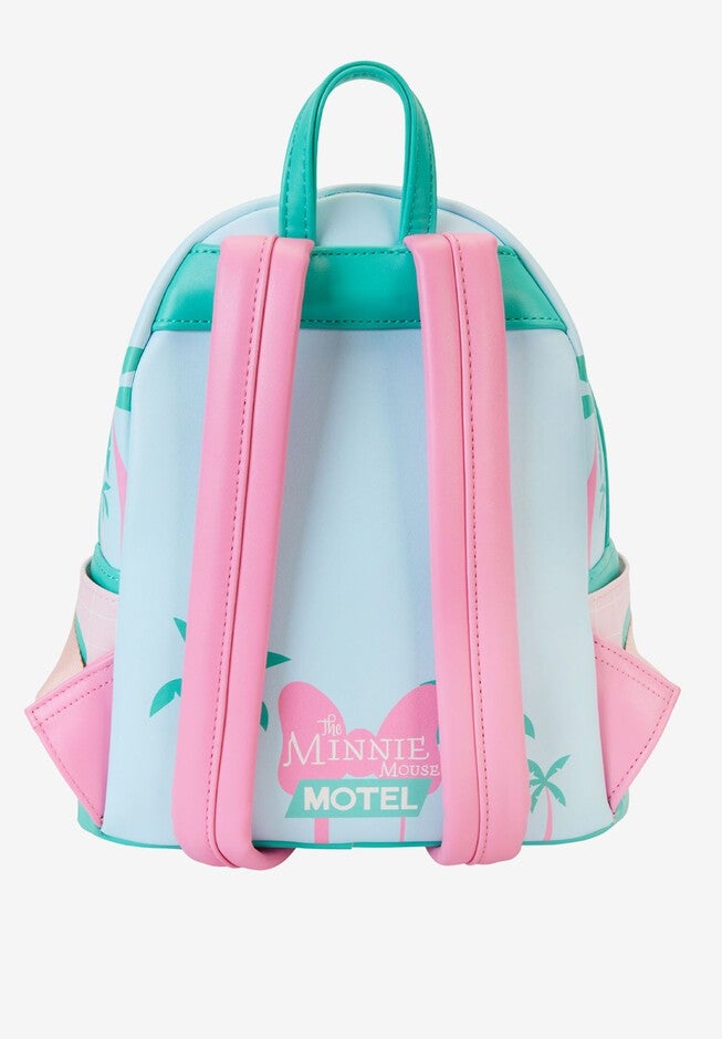 Loungefly x Disney Minnie Mouse Vacation Trip Mini Backpack, BLUE, on-hover image number null