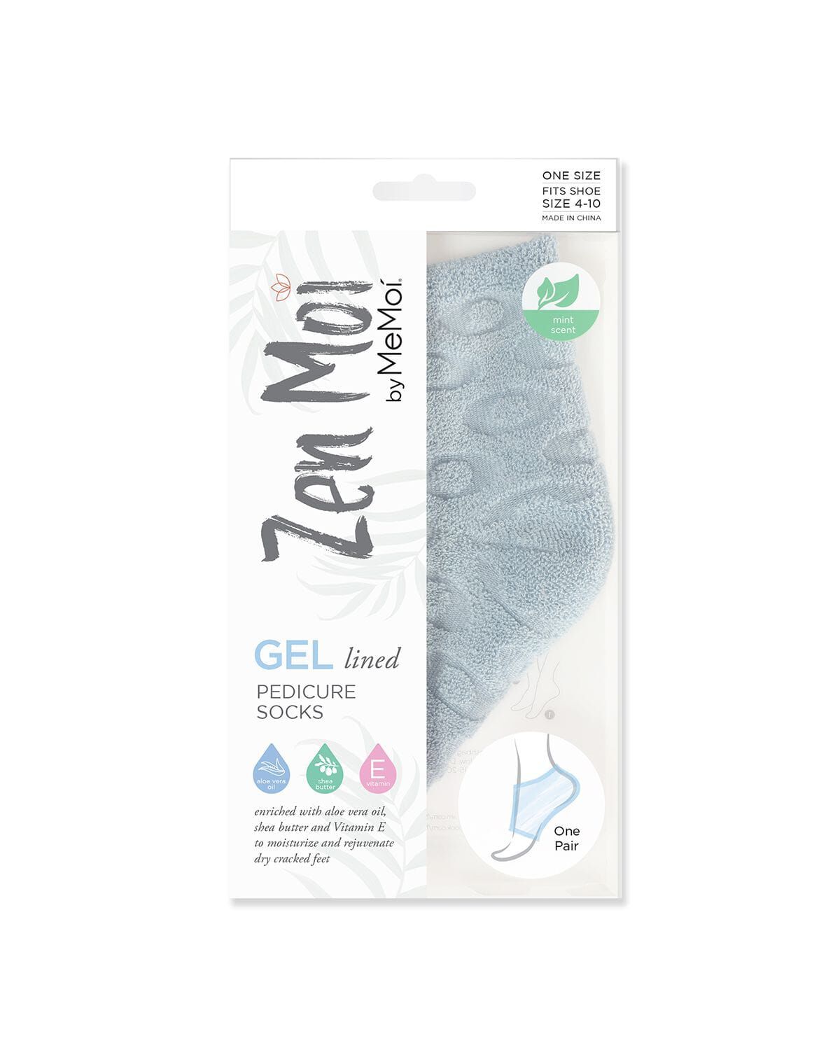 Women's Dot-Patterned Cotton Blend Gel-Lined Mint Scented Pedicure Sock, BLUE, alternate image number 1