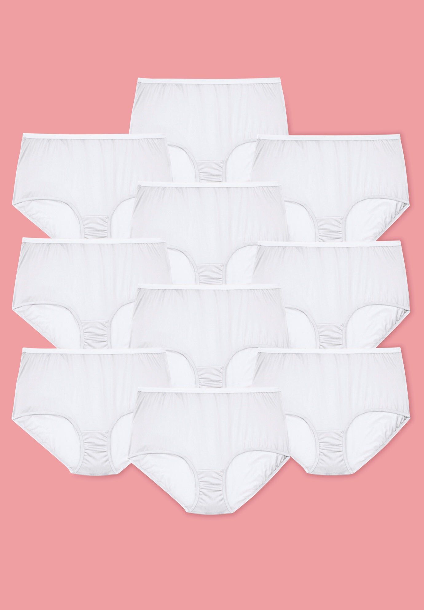 Full Coverage Cotton Brief 10-Pack, WHITE PACK, hi-res image number 0