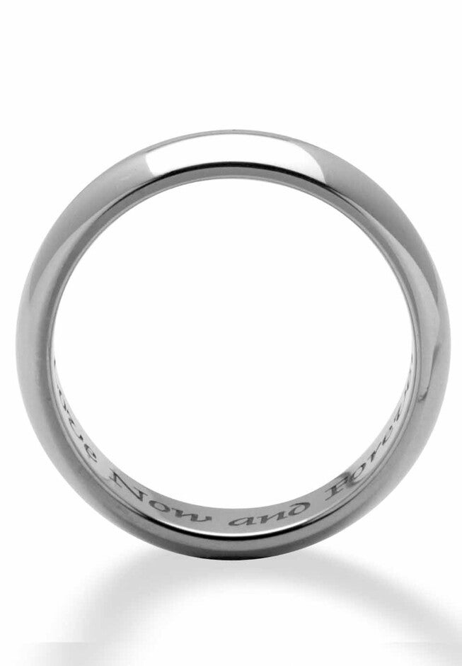 Stainless Steel Inspirational Message Wedding Band Ring, , on-hover image number 1