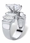 Silver Tone Marquise Cut Engagement Ring Cubic Zirconia, , on-hover image number null