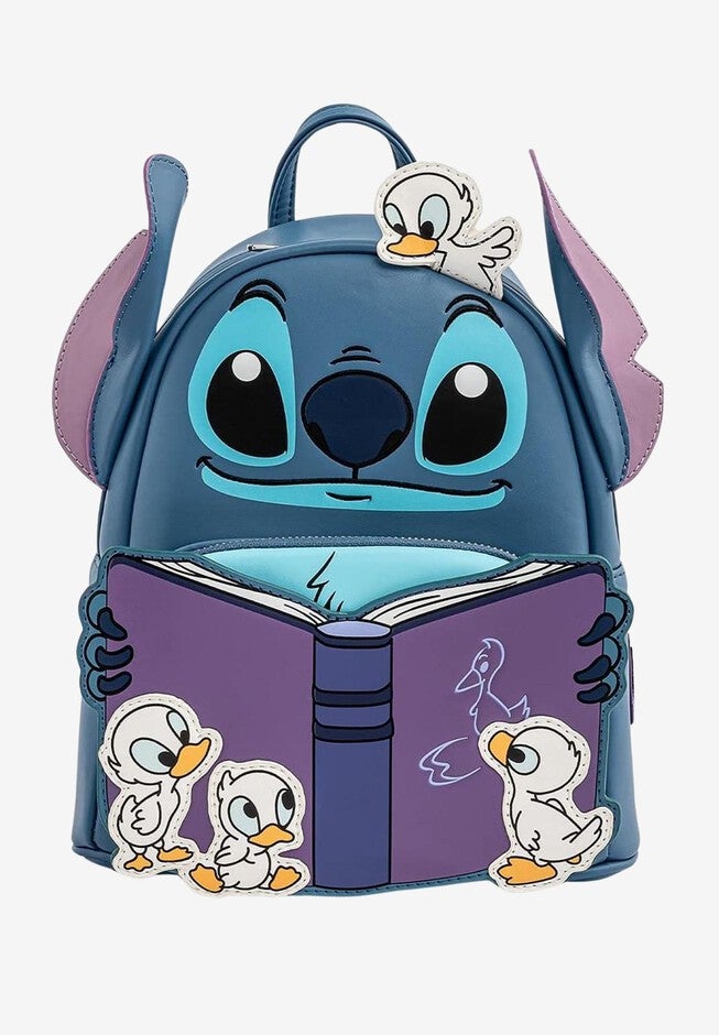 Loungefly x Disney Stitch Story Time Duckies Mini Backpack, BLUE, hi-res image number 0