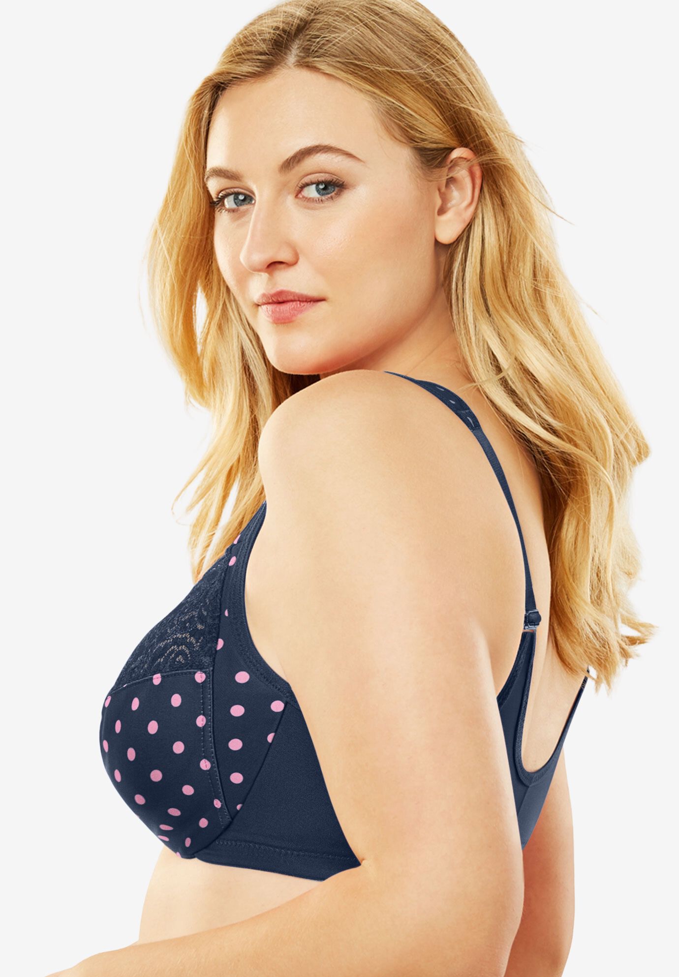 Wonderwire&reg; Front-Close Underwire Bra 1245, NAVY PRINT, alternate image number 2