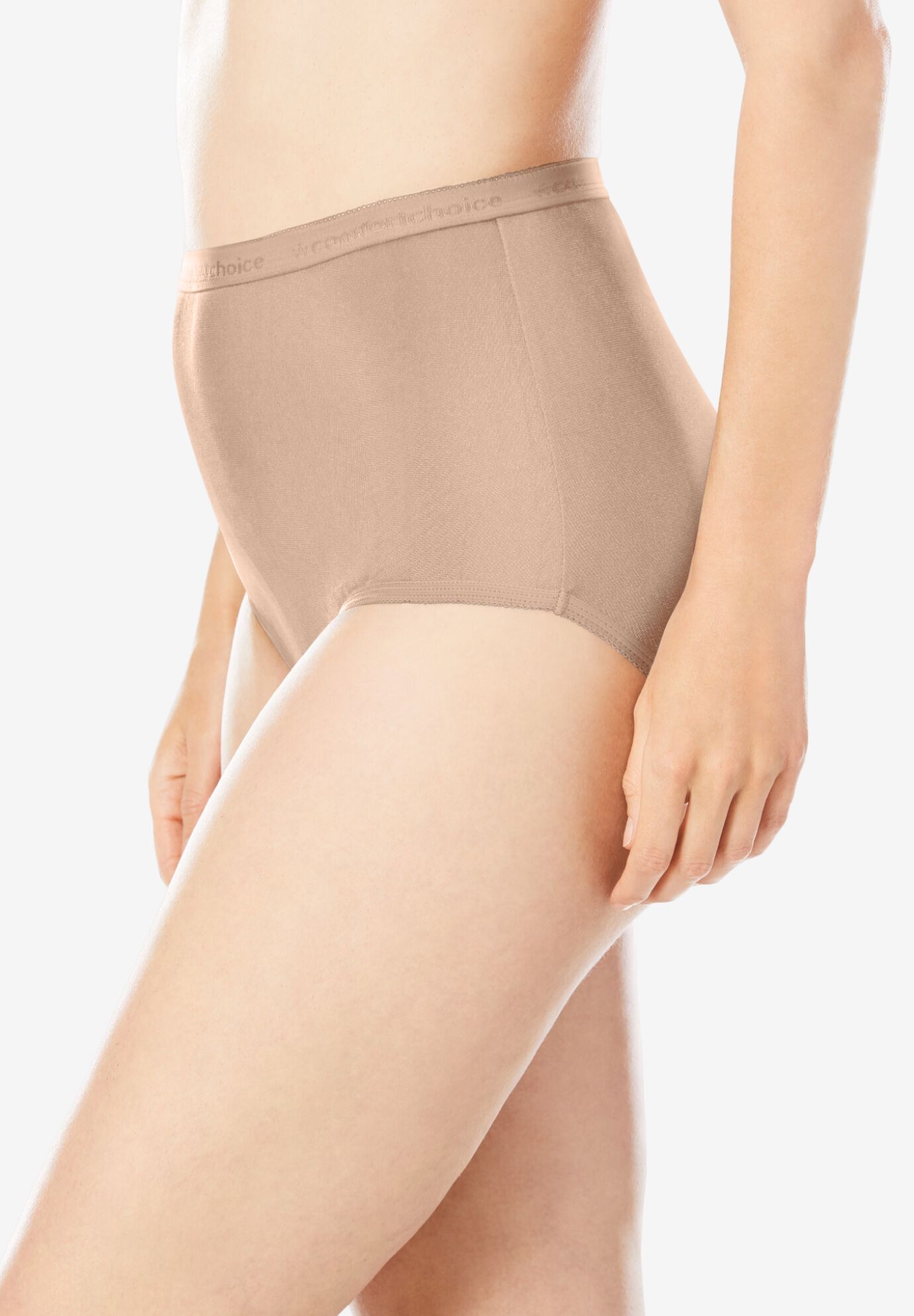 Full Coverage Nylon Brief 5-Pack, NUDE BLACK PACK, alternate image number 2