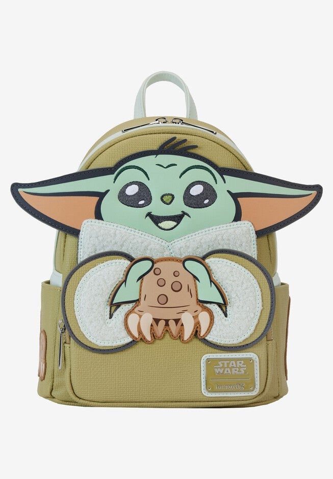 Loungefly X Star Wars Grogu Mandalorian Mini Backpack Handbag, GREEN, hi-res image number null