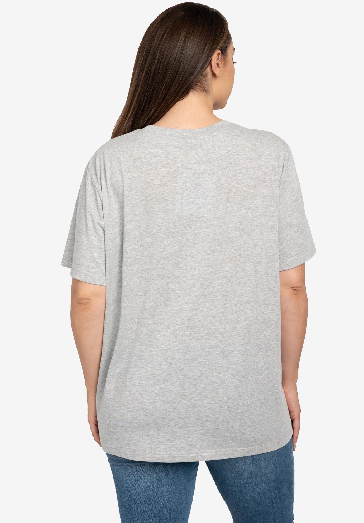 Women's Plus Size Disney Eeyore Butterfly Heather Gray Short Sleeve T-Shirt, , on-hover image number 1