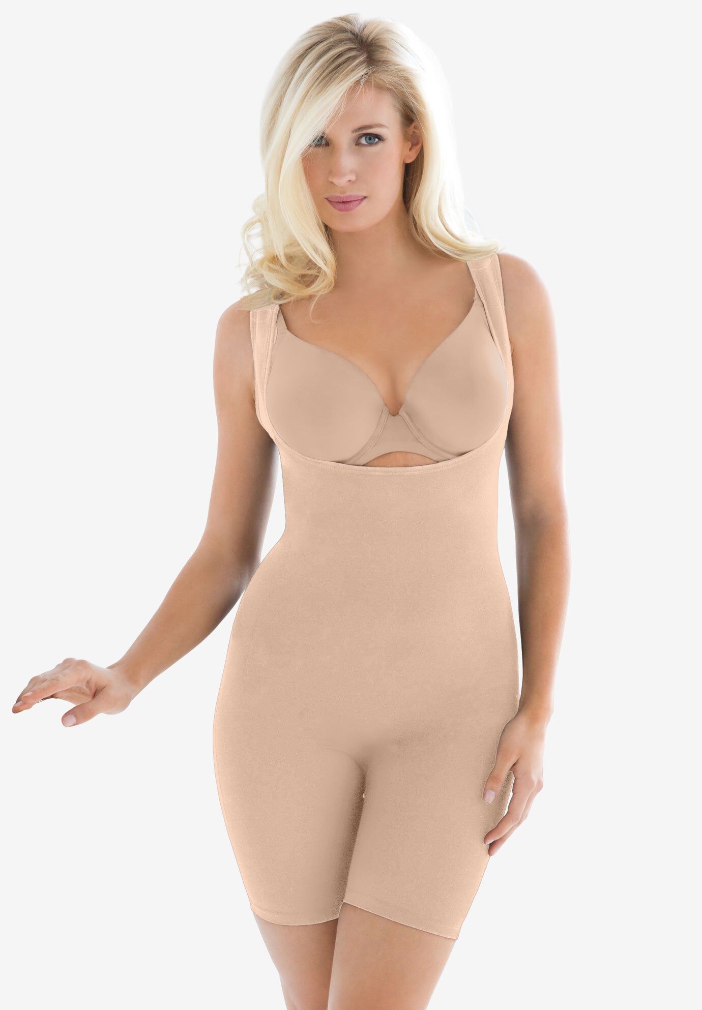 Power Shaper Firm Control Wear-Your-Own-Bra Body Shaper, NUDE, hi-res image number 0
