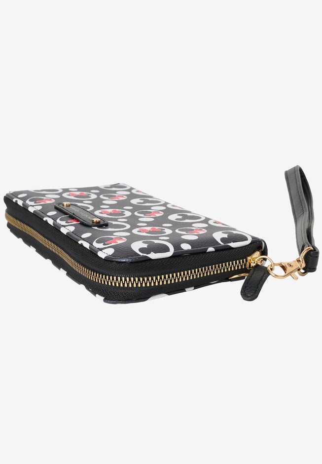 Women'S Mickey & Minnie Icons Black Zip Around Wallet All-Over Print Wristlet, , alternate image number 6