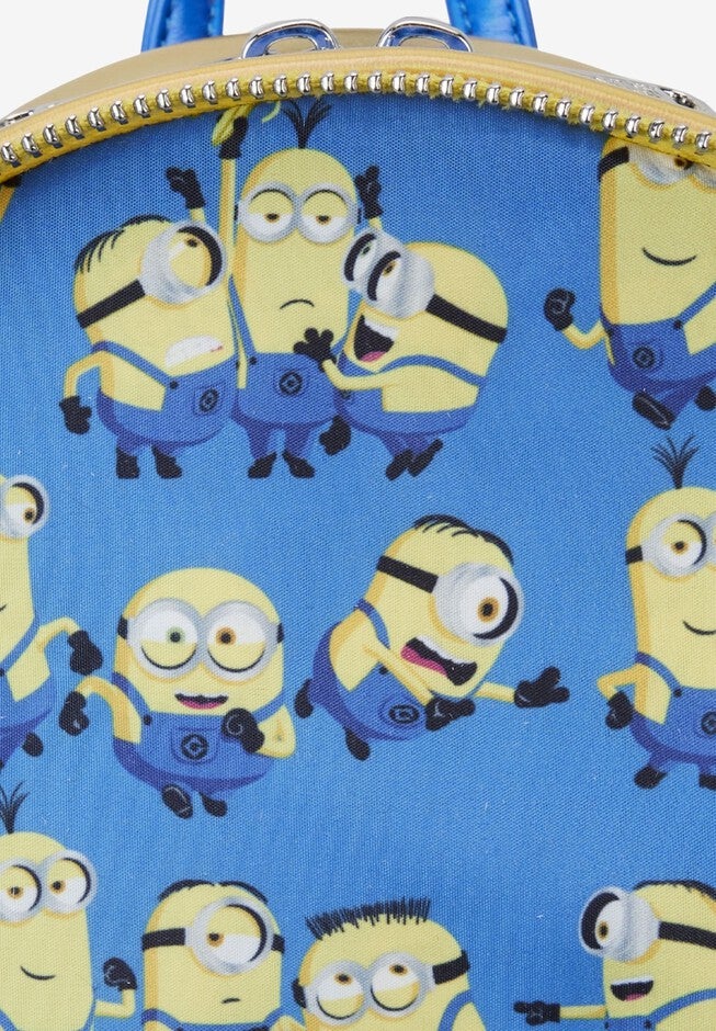 Loungefly X Despicable Me Mini Backpack Handbag Iridescent Minion Bob Cosplay, , alternate image number 4