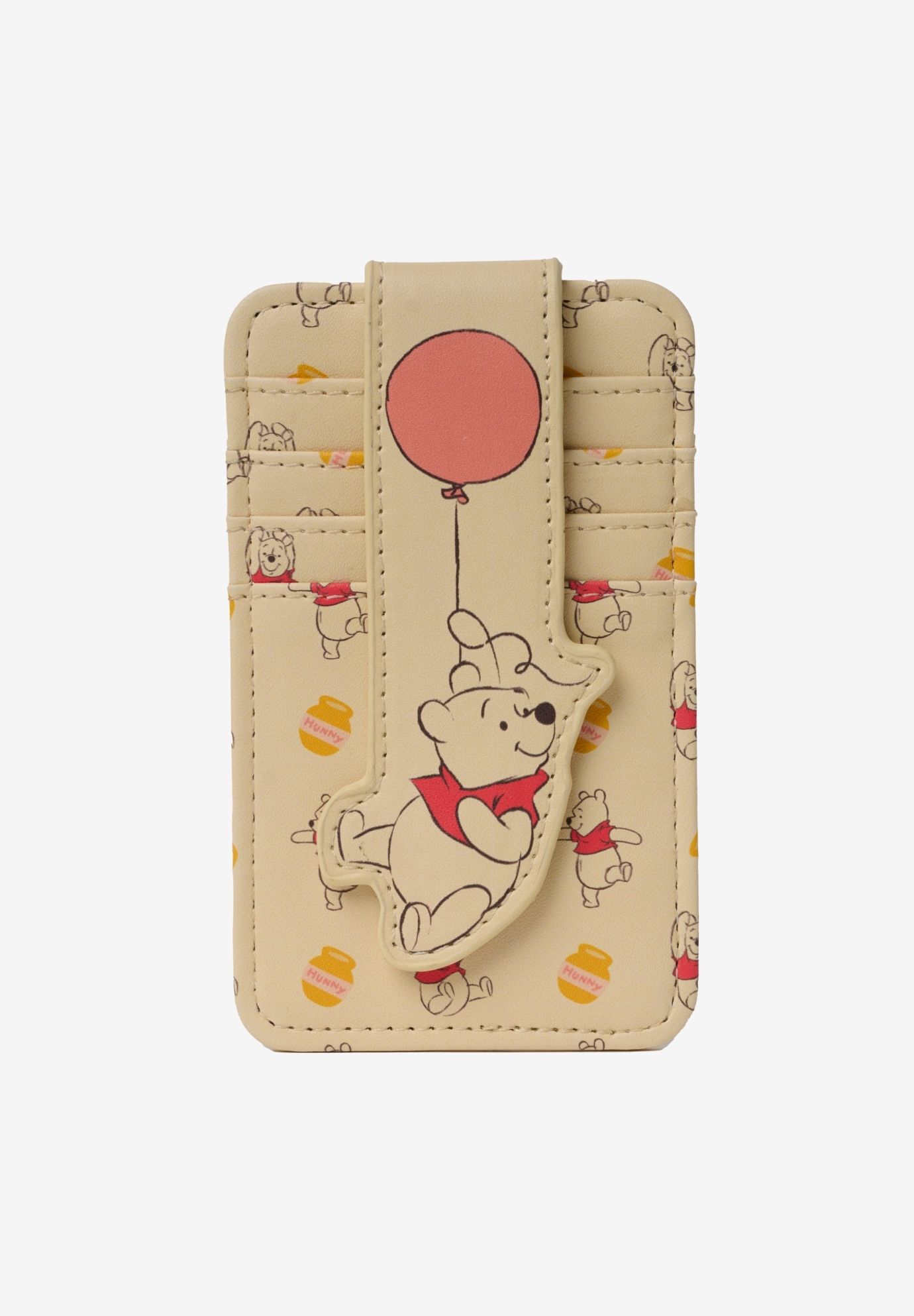 Womens Disney Winnie the Pooh Card Holder Wallet Button Snap Closure, YELLOW, hi-res image number 0