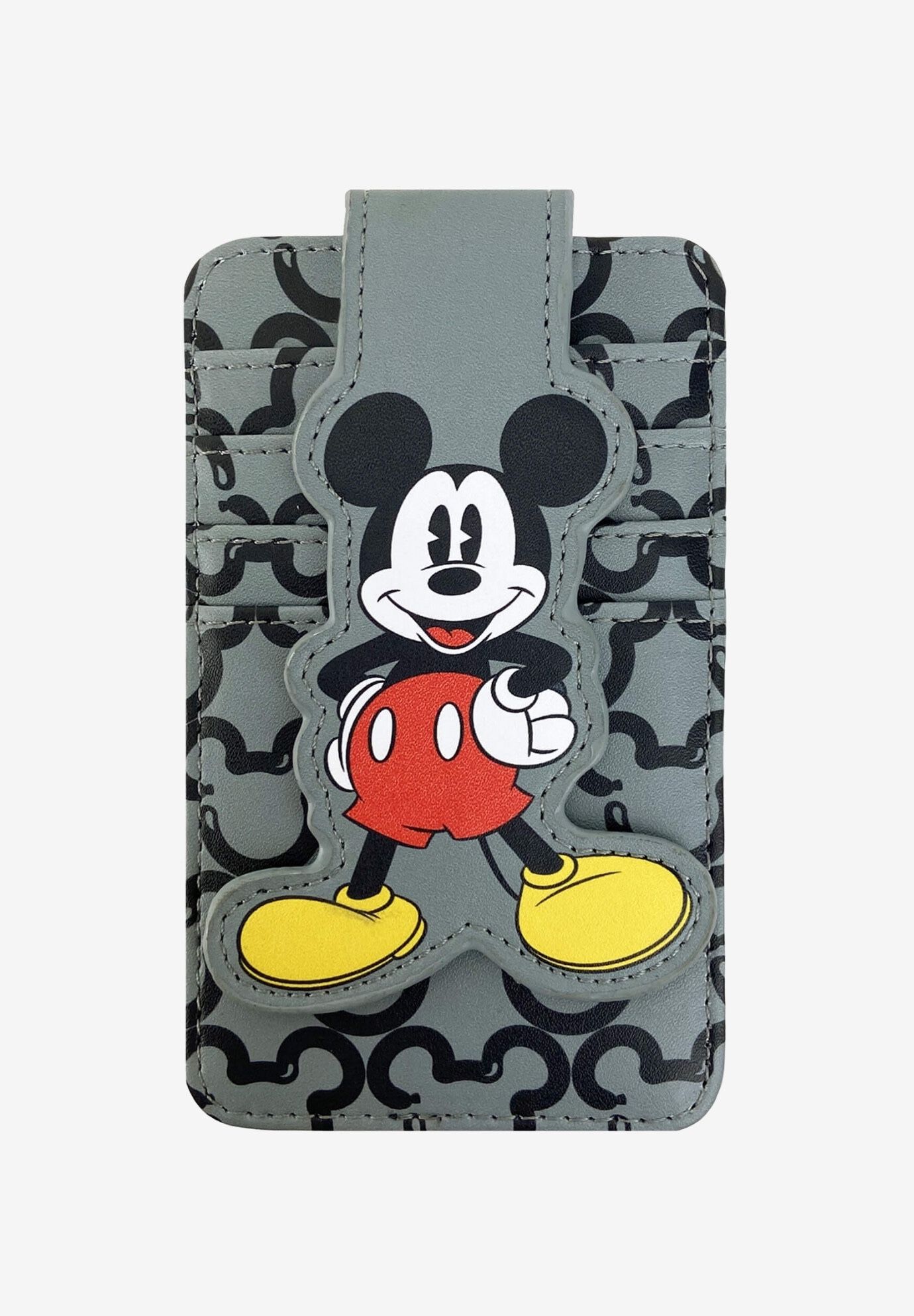 Disney Mickey Mouse Card Holder Wallet Button Snap Closure, BLACK, hi-res image number 0